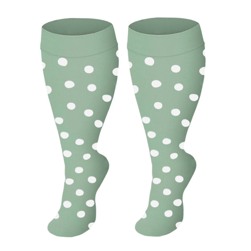 Plus Size Green Series Compression Socks(3 Pairs) - Green Dot - 4XL - image 1