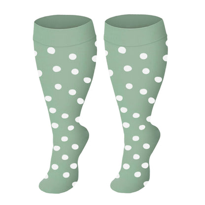 Plus Size Green Series Compression Socks(3 Pairs) - Green Dot - 4XL - image 1