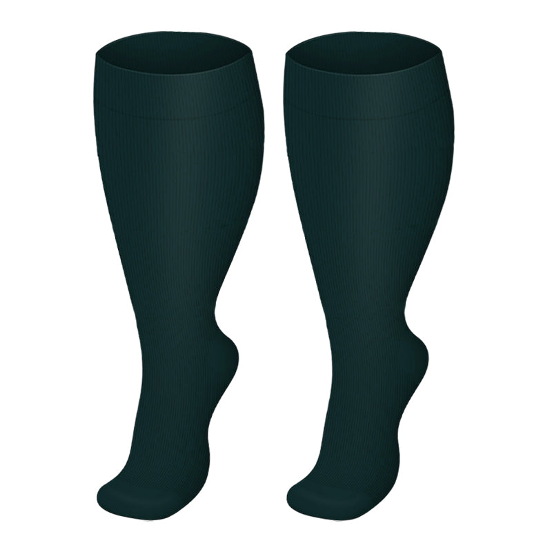Plus Size Green Series Compression Socks(3 Pairs) - Dark Green - 4XL - image 2