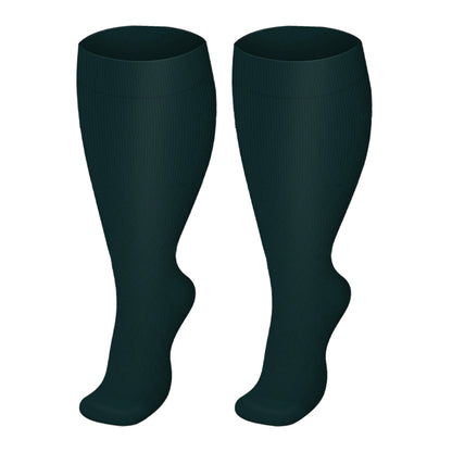 Plus Size Green Series Compression Socks(3 Pairs) - Dark Green - 4XL - image 2