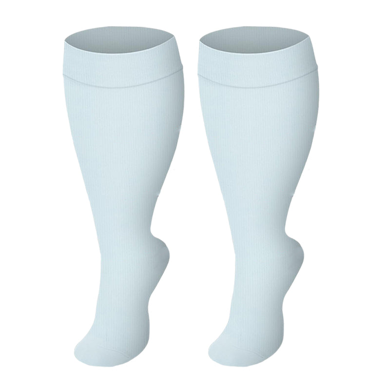 Plus Size Blue Series Compression Socks(3 Pairs) - Light Bule - 4XL - image 2