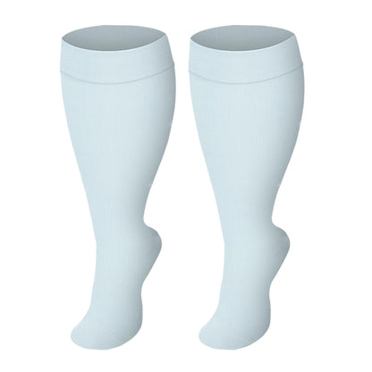 Plus Size Blue Series Compression Socks(3 Pairs) - Light Bule - 4XL - image 2