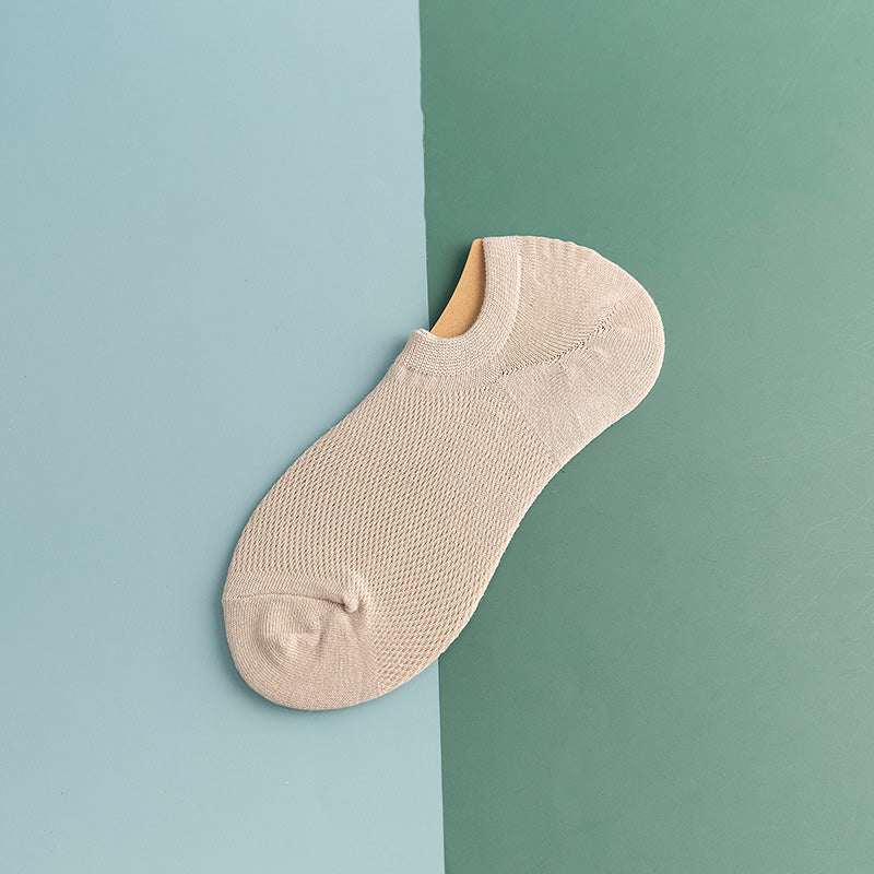 Mesh Non-slip Silicone Ankle Socks(11 Pairs) - Nude - EU44-50(US10-15) - image 15
