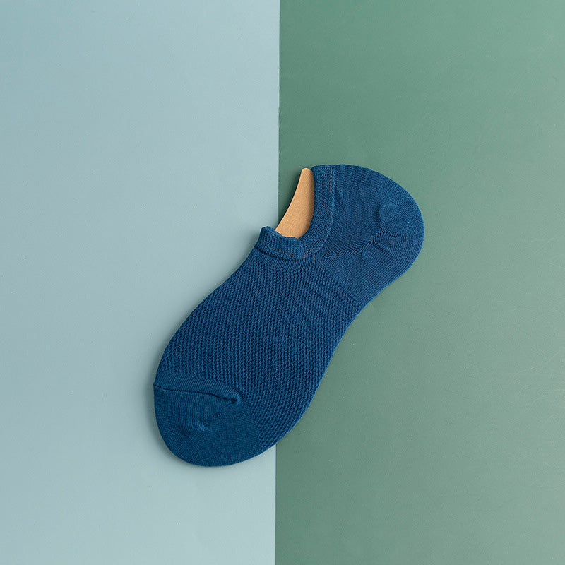 Mesh Non-slip Silicone Ankle Socks(11 Pairs) - Blue - EU44-50(US10-15) - image 14