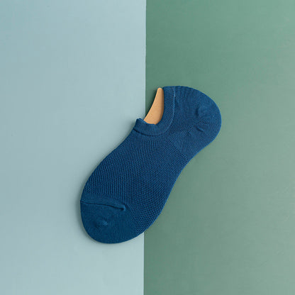 Mesh Non-slip Silicone Ankle Socks(11 Pairs) - Blue - EU44-50(US10-15) - image 14