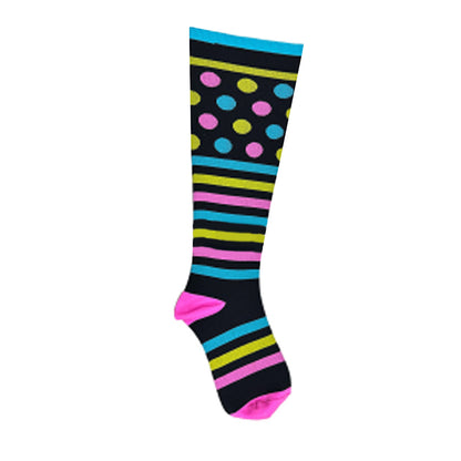 Plus Size Polka Dot Stripes Compression Socks(3 Pairs) - image 4