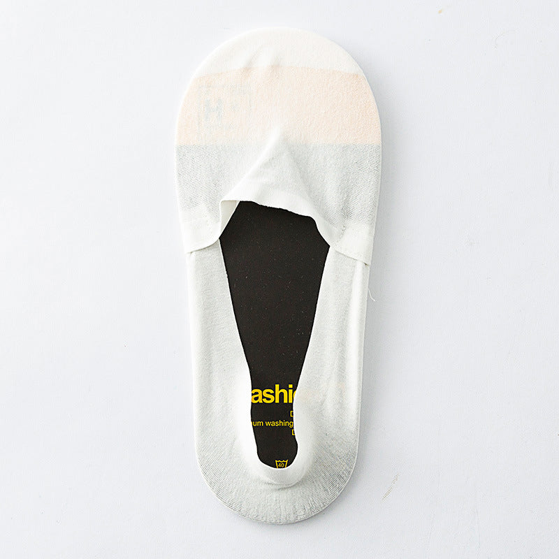 Silicone Anti-shedding No Show Socks(5 Pairs) - White - EU42-48(US8.5-13) - image 2