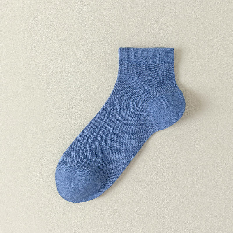 Mesh Breathable Sports Ankle Socks(7 Pairs) - Blue - EU37-43(US4-9) - image 15