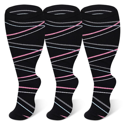 Ribbon Plus Size Compression Socks 2XL-7XL(3 Pairs) - image 0
