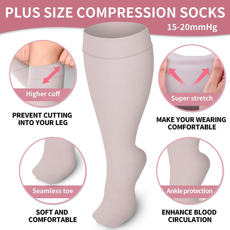 Plus Size Brown Series Compression Socks - image 3