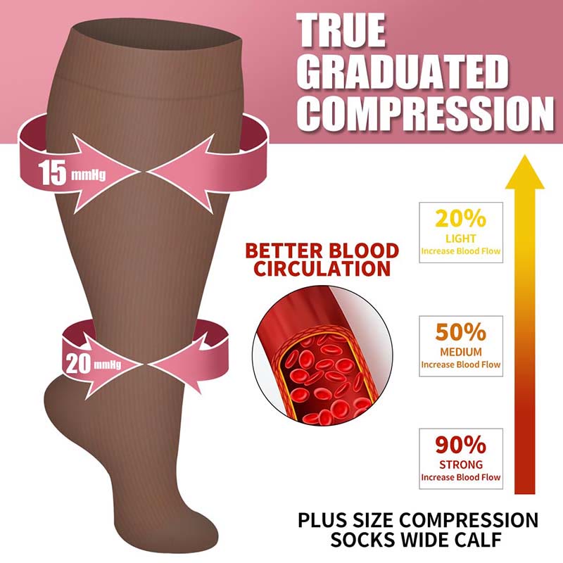 Plus Size Brown Series Compression Socks - image 2
