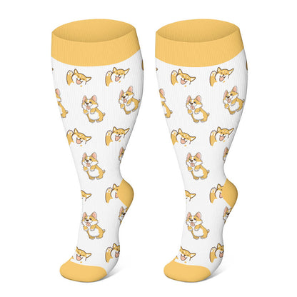 Plus Size Cute Corgi Compression Socks - image 2