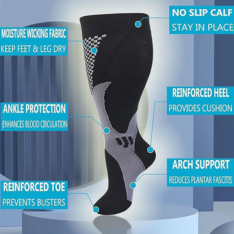 Plus Size Sport Wine Compression Socks 2XL-7XL - image 2