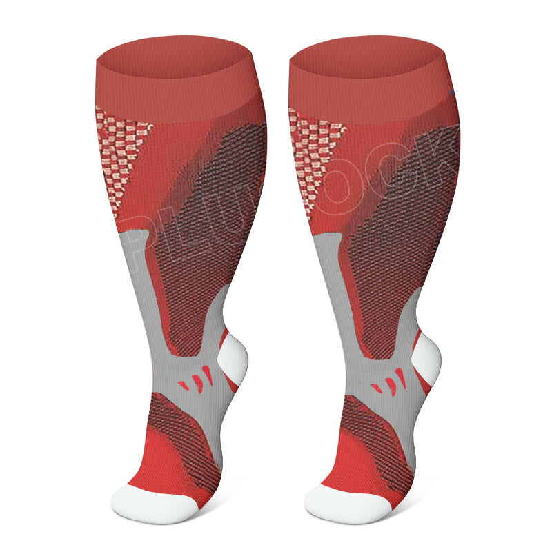 Plus Size Sport Wine Compression Socks 2XL-7XL - Wine - 7XL - image 3