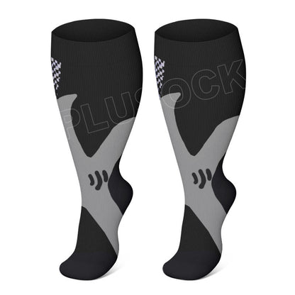 Plus Size Sport Wine Compression Socks 2XL-7XL - Black - 7XL - image 4