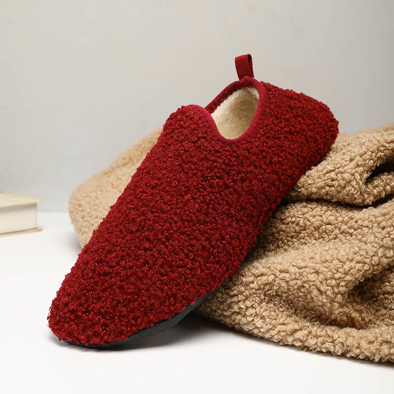 Plus Size Warm Slipper Socks - Wine - 3XL - image 25