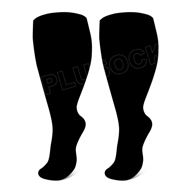 Plus Size Sport Elastic Compression Socks(3 Pairs) - Black - 4XL - image 3