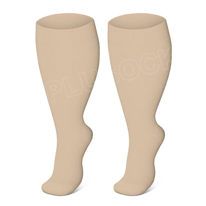 Skin Heart Dot Plus Size Compression Socks 2XL-7XL(3 Pairs) - Skin - 7XL - image 2