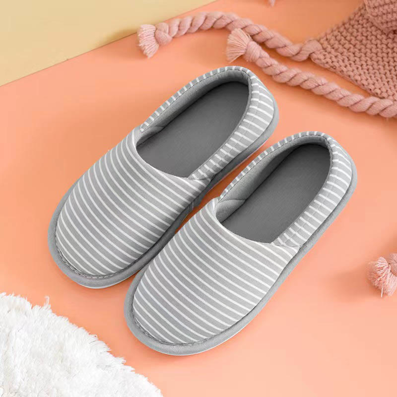 Plus Size Stripe Slipper Socks - Grey - EU44-45(US10-11) - image 5