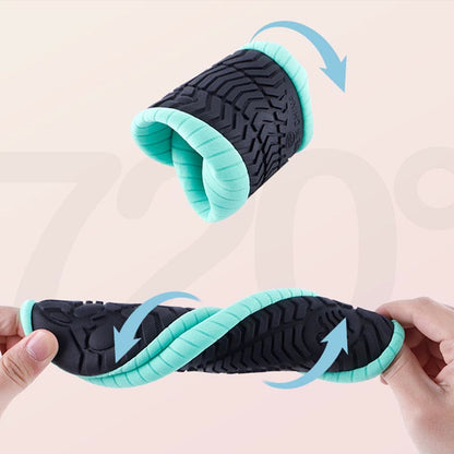 Plus Size Lake Blue Stripes Slipper Socks - image 3