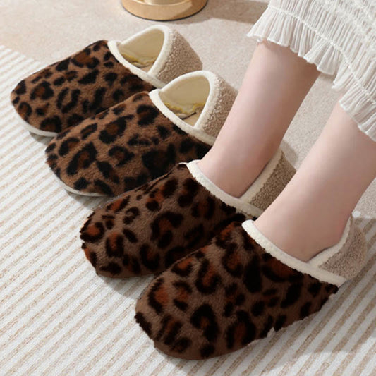 Plus Size Brown Leopard Print Slipper Socks - image 0