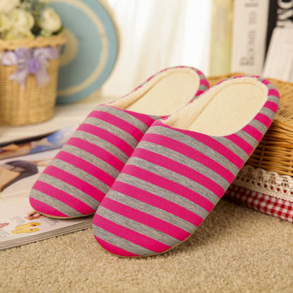 Plus Size Colorblock Stripes Slippers - Red - EU44-45(US10-11) - image 5