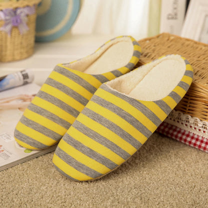 Plus Size Colorblock Stripes Slippers - Yellow - EU44-45(US10-11) - image 6