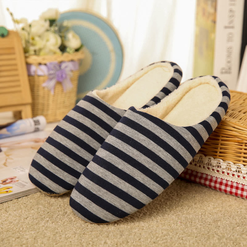 Plus Size Colorblock Stripes Slippers - Navy Blue - EU44-45(US10-11) - image 7