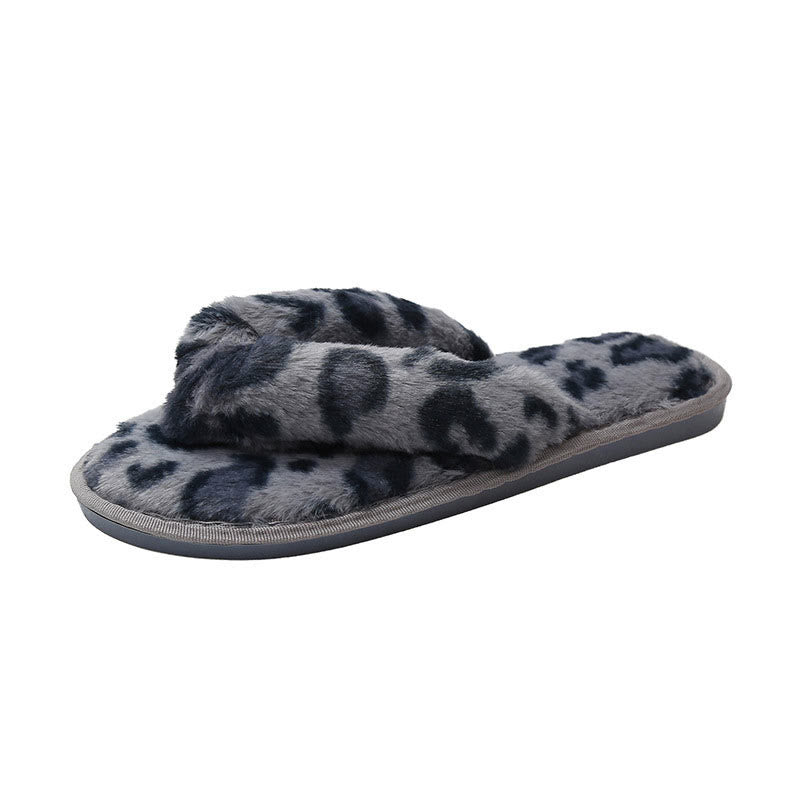 Plus Size Leopard Print Slippers - Blue - EU42-43(US8.5-9) - image 4