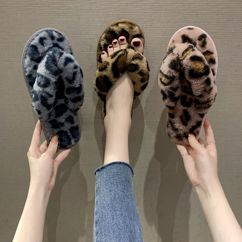 Plus Size Leopard Print Slippers - image 2