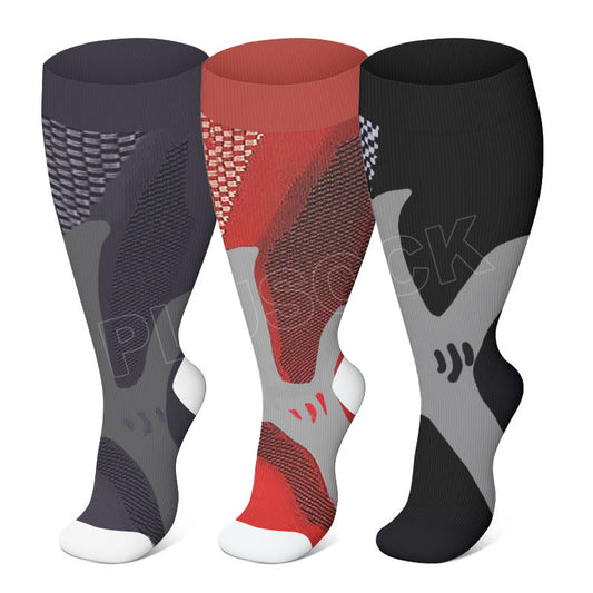 Plus Size Sport Wine Compression Socks 2XL-7XL - image 0