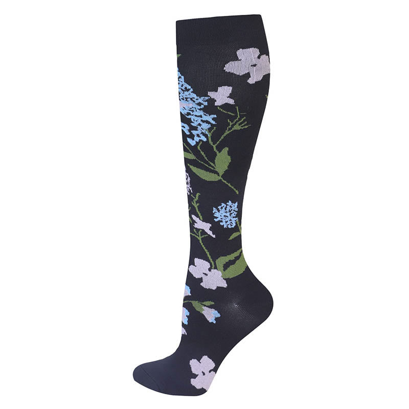 Flower Pattern Compression Socks(3 Pairs) - image 8