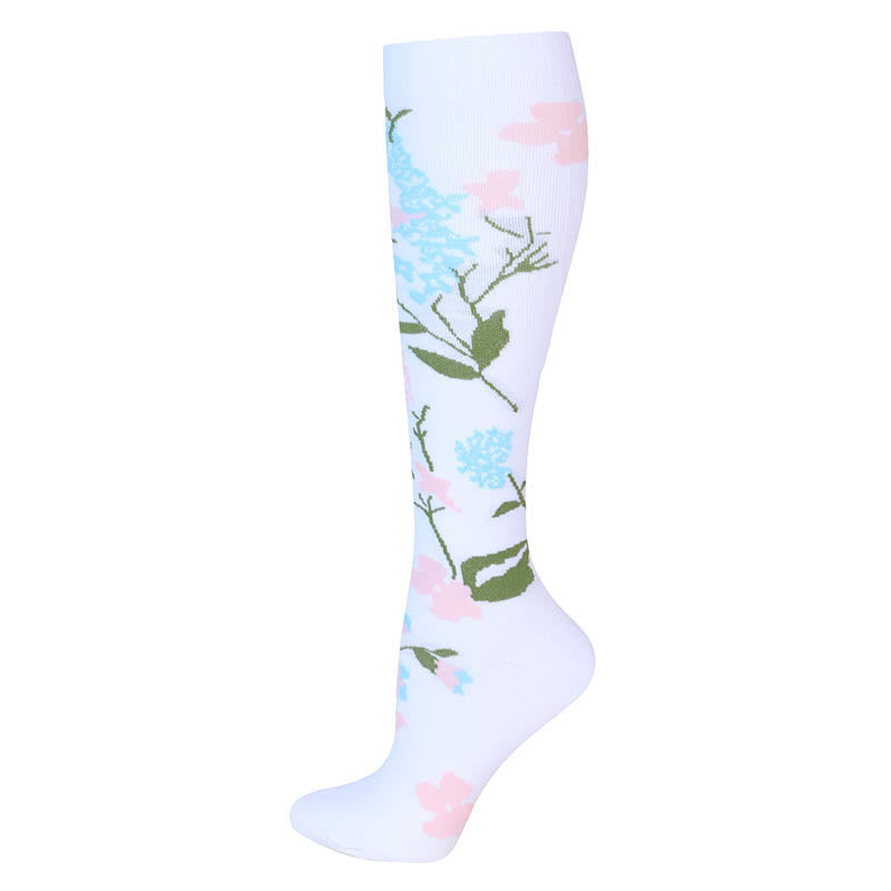Flower Pattern Compression Socks(3 Pairs) - image 7