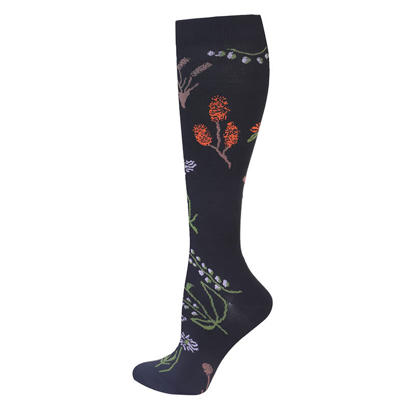 Flower Pattern Compression Socks(3 Pairs) - image 6