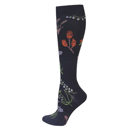 Flower Pattern Compression Socks(3 Pairs) - image 6