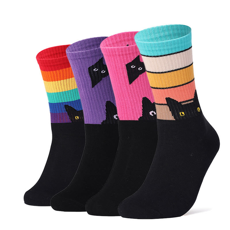 Cat Dog Quarter Socks(4 Pairs) - image 0