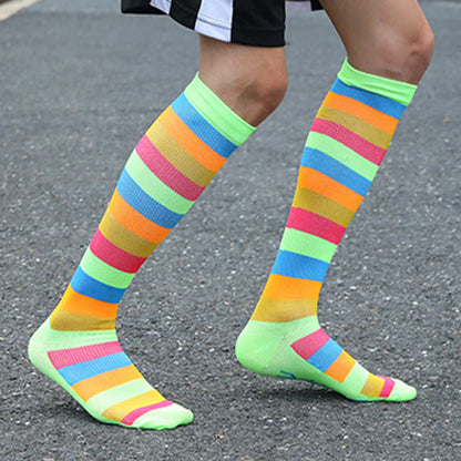 Rainbow Stripes Knee High Socks(6 Pairs) - image 1