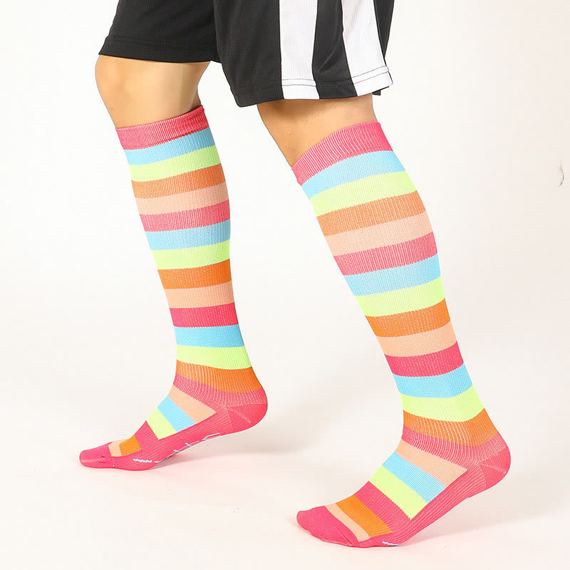 Rainbow Stripes Knee High Socks(6 Pairs) - image 8