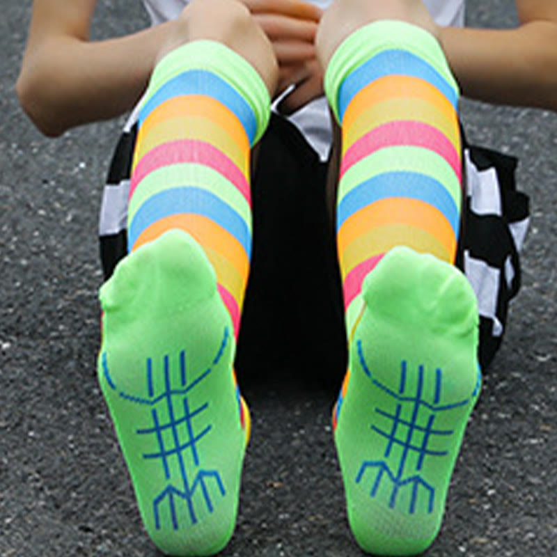 Rainbow Stripes Knee High Socks(6 Pairs) - image 7
