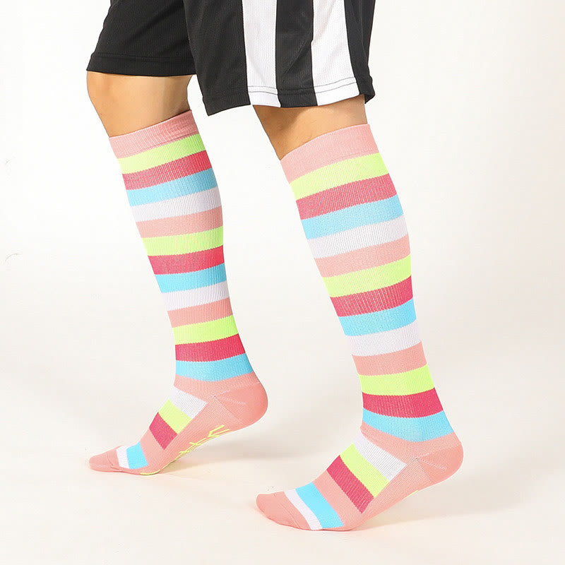 Rainbow Stripes Knee High Socks(6 Pairs) - image 5