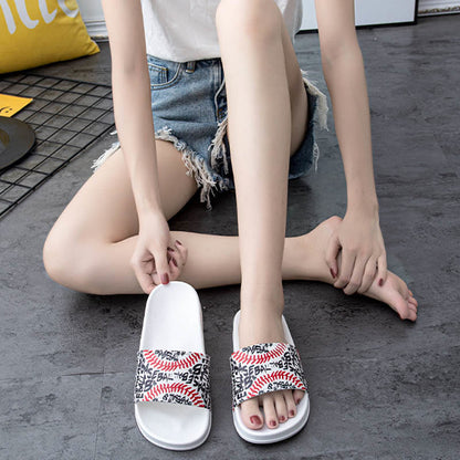 Plus Size Baseball Pattern Slides(2 Pairs) - image 3