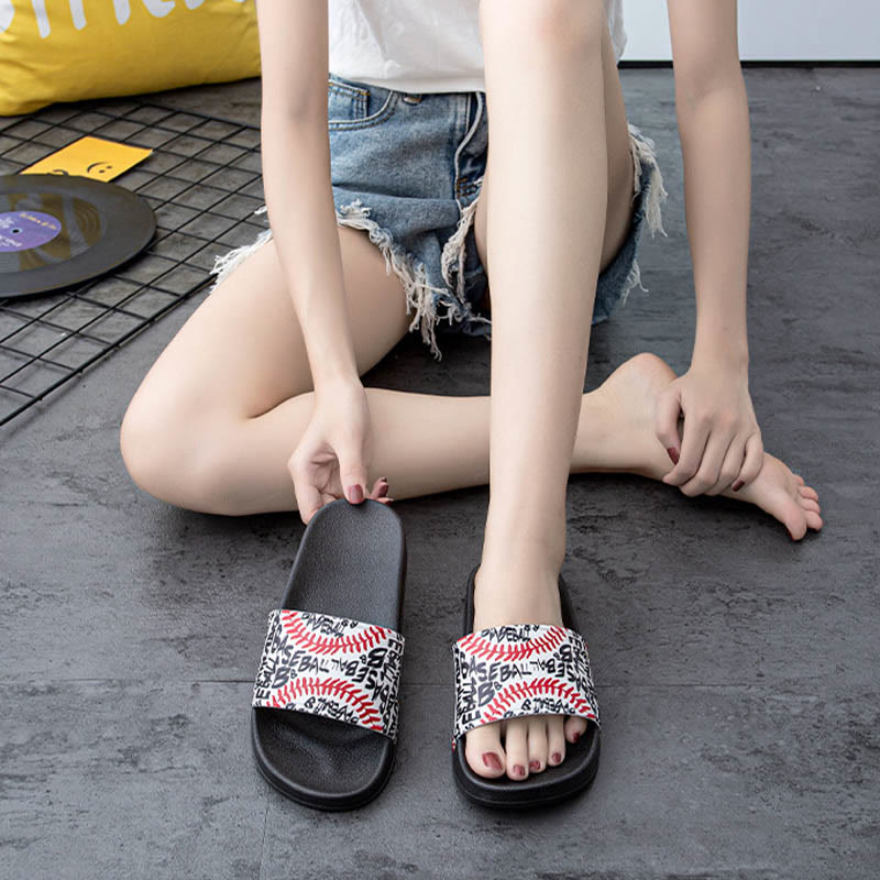 Plus Size Baseball Pattern Slides(2 Pairs) - image 6