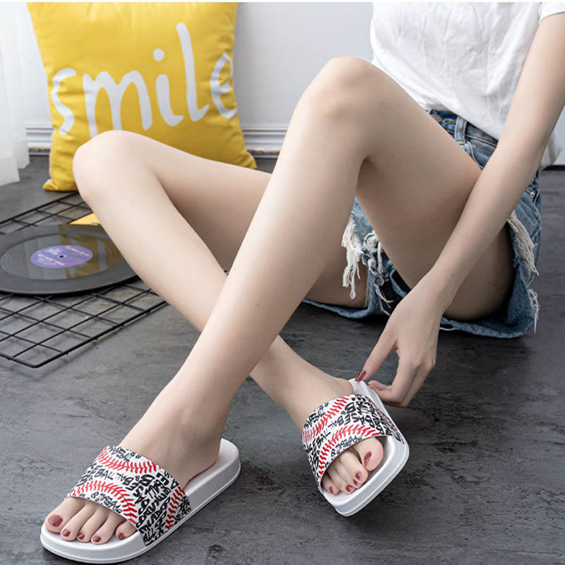 Plus Size Baseball Pattern Slides(2 Pairs) - image 2