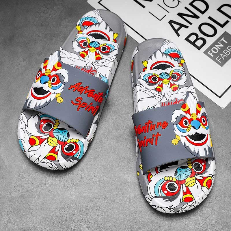 Plus Size Lion Slides(2 Pairs) - Grey - 2XL - image 11