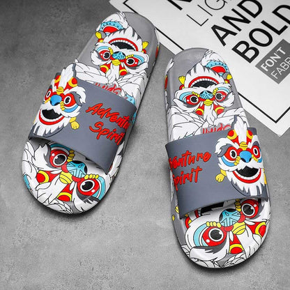 Plus Size Lion Slides(2 Pairs) - Grey - 2XL - image 11