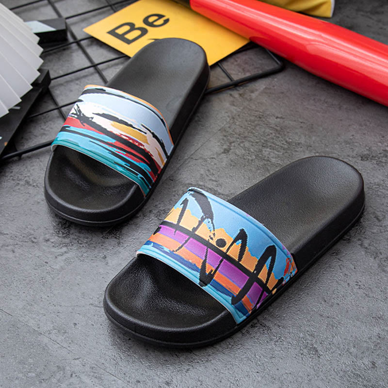Plus Size Seaside Oil Painting Slides(2 Pairs) - image 6