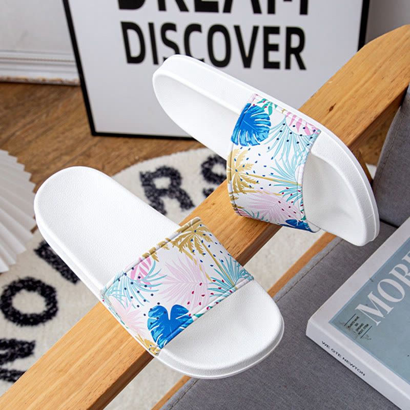 Plus Size Leaves Slides(2 Pairs) - White - 3XL - image 3