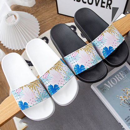 Plus Size Leaves Slides(2 Pairs) - Multicolor - 3XL - image 0