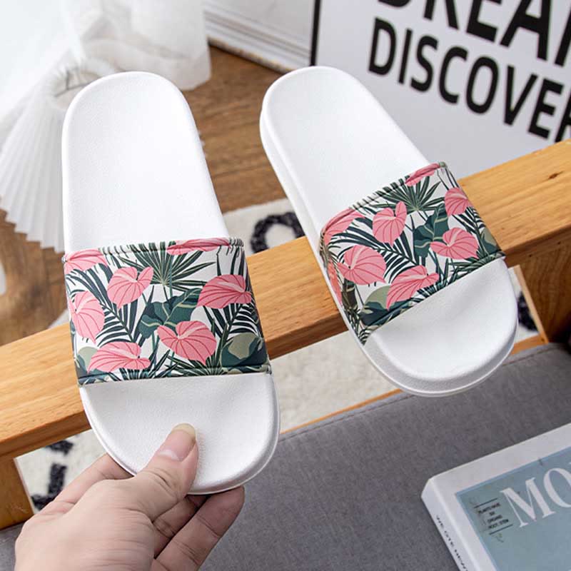 Plus Size Pink Leaves Slides(2 Pairs) - image 5