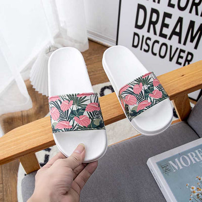 Plus Size Pink Leaves Slides(2 Pairs) - image 4